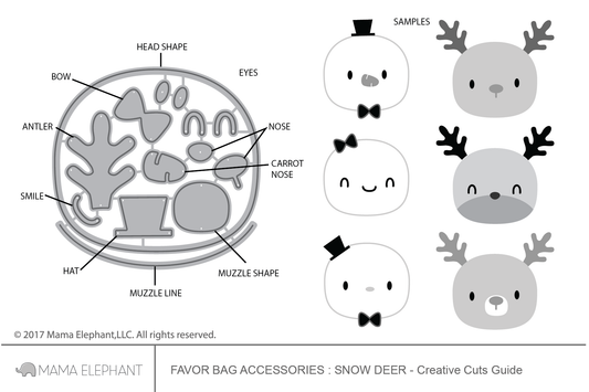Favor Bag Accessory - Snow Deer - Creative Cuts