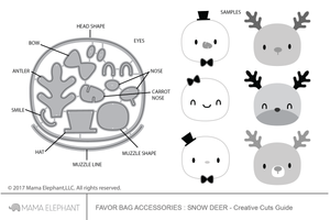 Favor Bag Accessory - Snow Deer - Creative Cuts