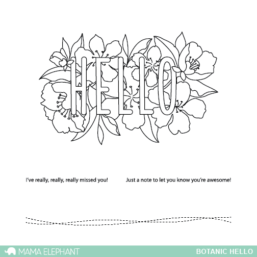 Hello Botanical SENTIMENT STAMPS – Mama Elephant