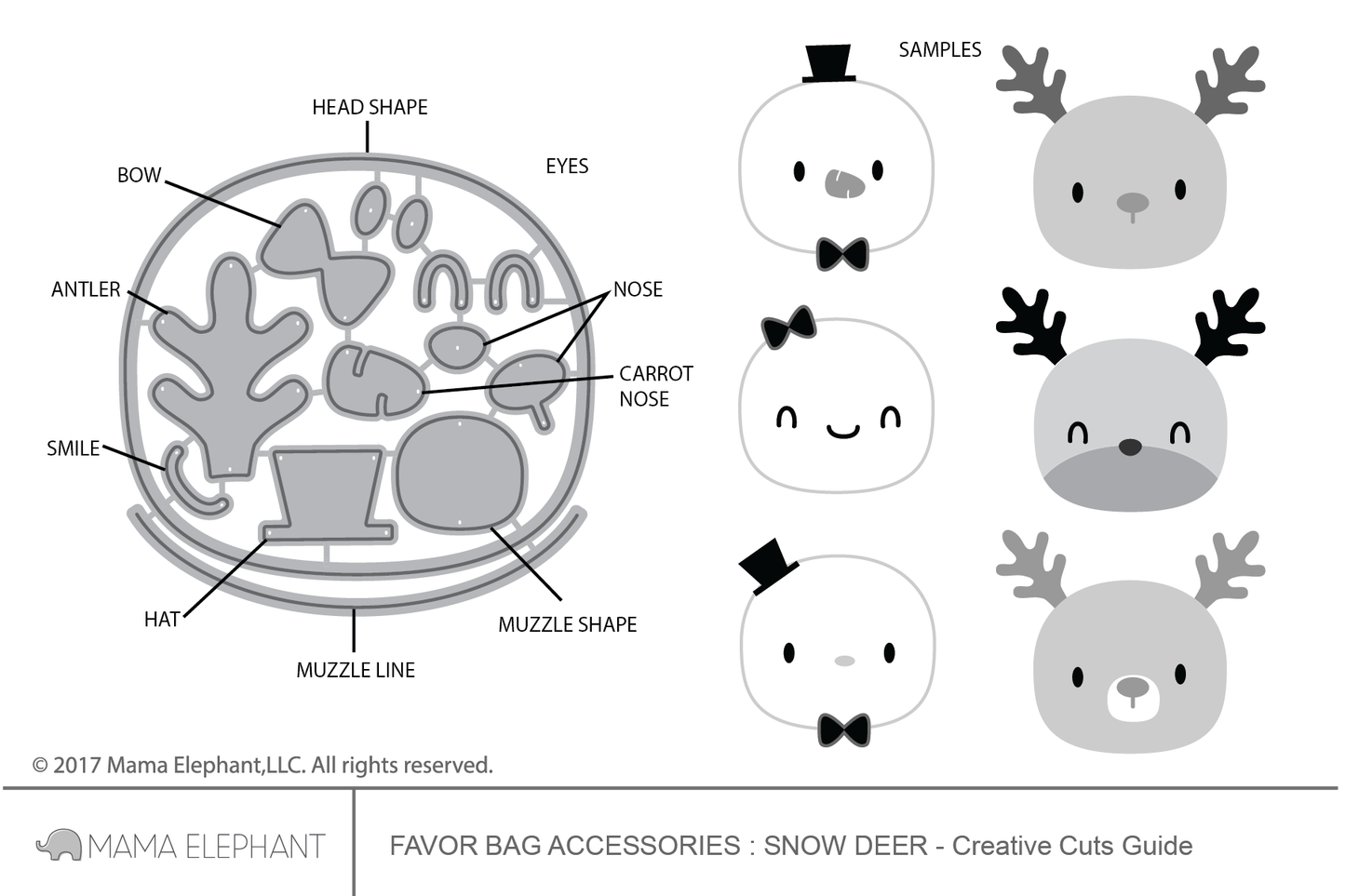 Favor Bag Accessory - Snow Deer - Creative Cuts