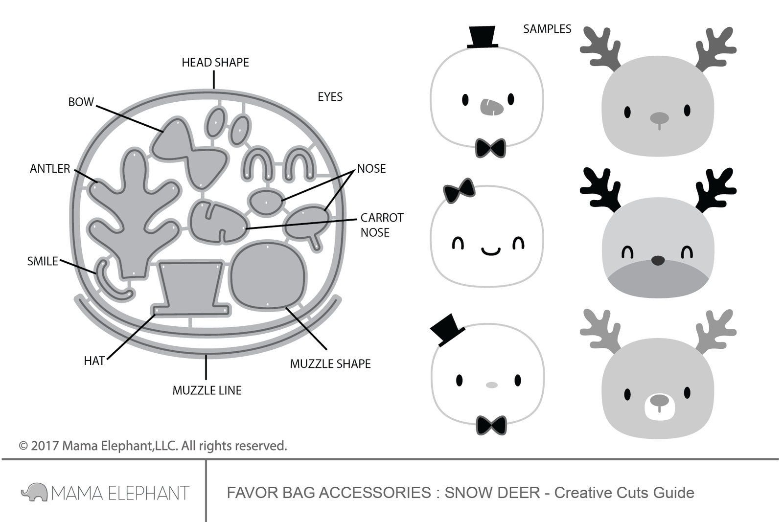 Favor Bag Accessory - Snow Deer - Creative Cuts