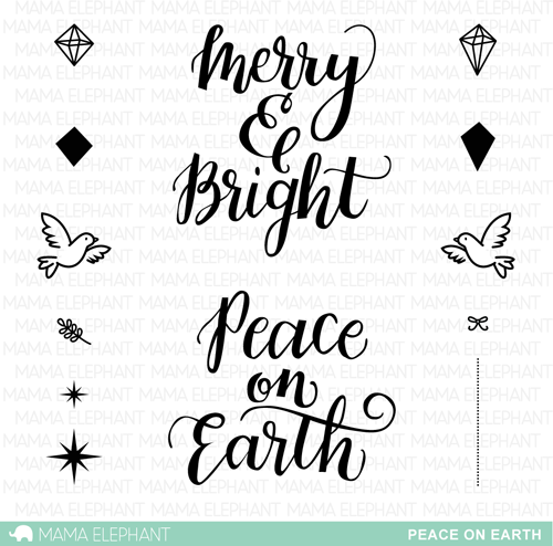 Stampin Up! PEACE ON EARTH Stamp Set 5 Rubber Images Star Christmas Tree  World